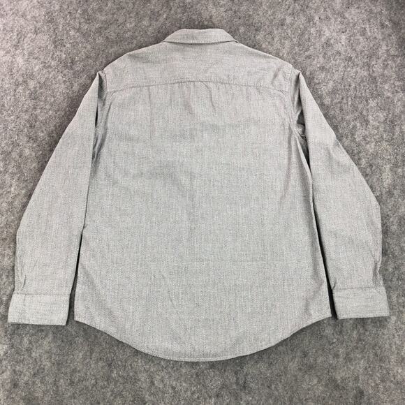 Rock & Republic Mens Shirt Large Gray Button Up Long Sleeve Front Zipper Cotton - Picture 4 of 12